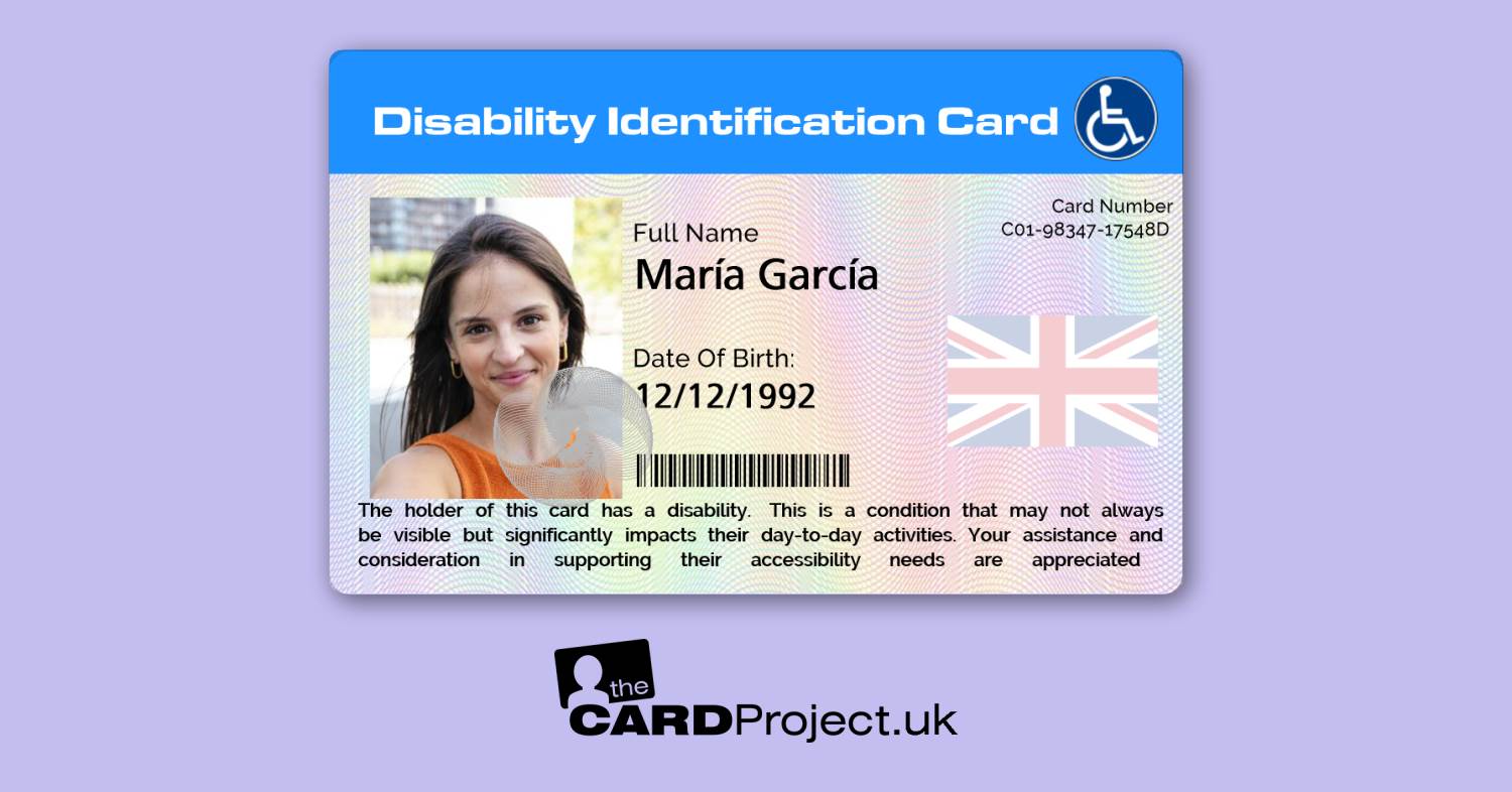 English Spanish Disability Card (REAR)